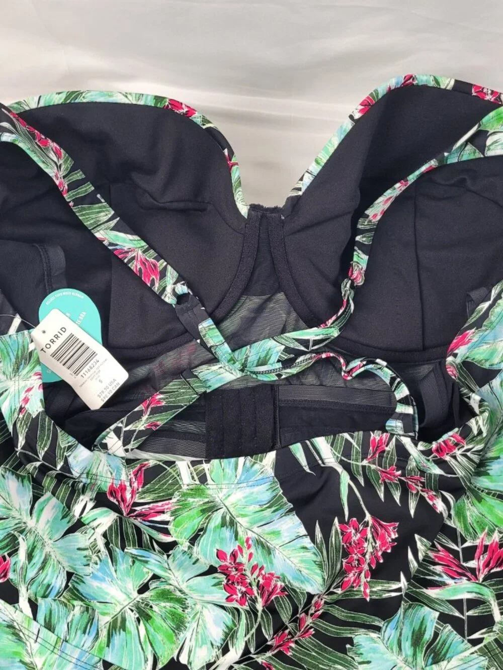 Torrid Vixen Swim Tankini Top Women's 5 Tropical Peplum Underwire Beach Vacation